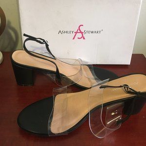 Ashley Stewart Women's Clear Slingback Wide Width